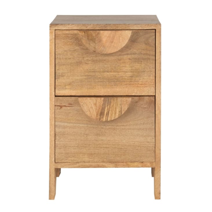 Petit meuble 2 tiroirs en bois de manguier massif-MELVIN