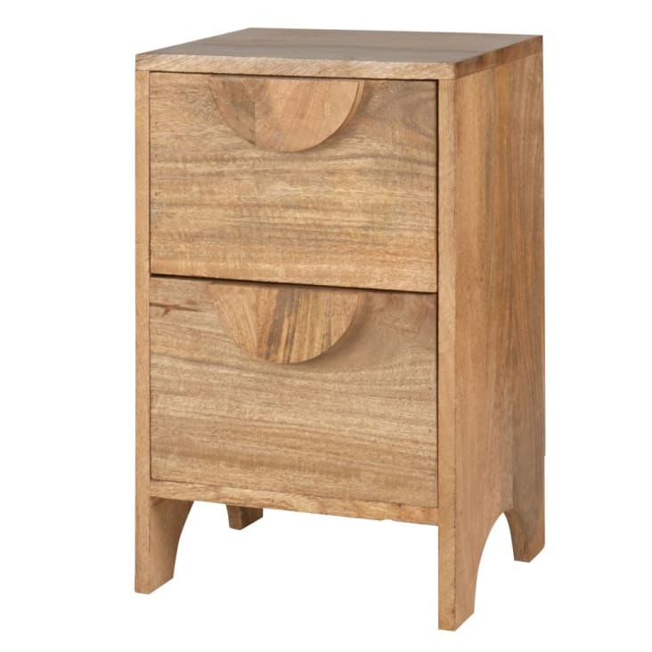 Petit meuble 2 tiroirs en bois de manguier massif-MELVIN cropped-2