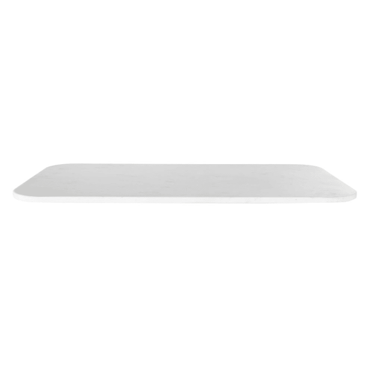 Plateau de table professionnel rectangulaire en marbre blanc 4 personnes L120-Element Business