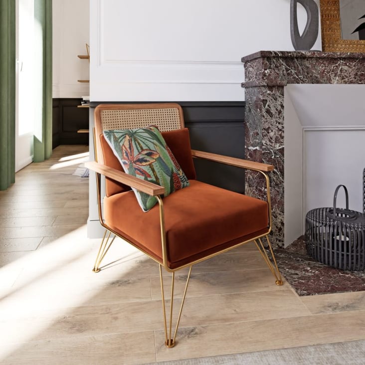 Maison Du Monde Poltrona Vintage Design Velluto Poltrona Vintage