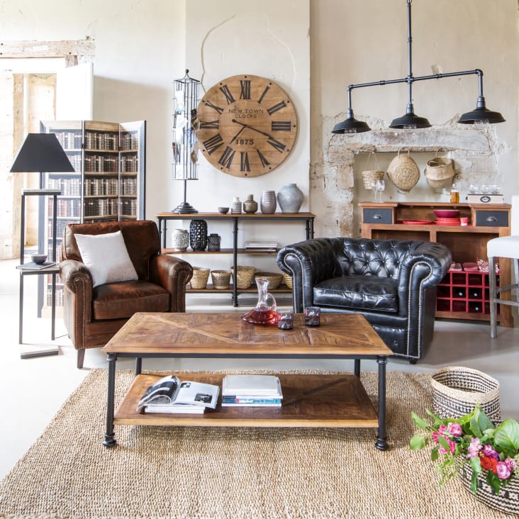 Poltrone Industrial Style Poltrona Marrone In Cuoio Effetto Anticato