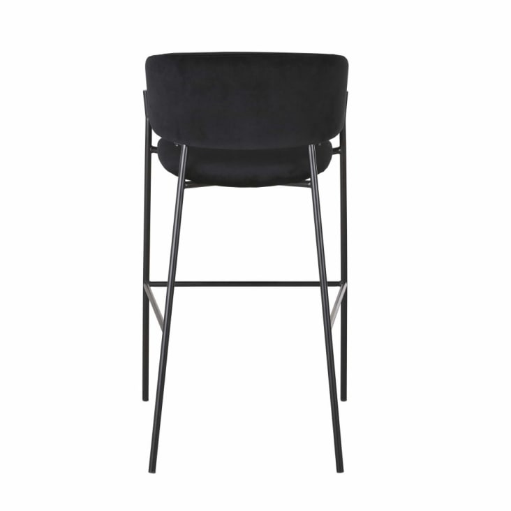 Poltrone da bar professionali in velluto e metallo nero alt. 78 cm (x2)