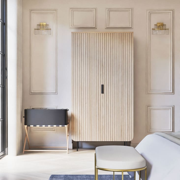 Portavaligie Pieghevole In Bamb&ugrave; - Supporto Bagagli Con Ripiano Per Camera Ospiti, 68x40x58cm Nero