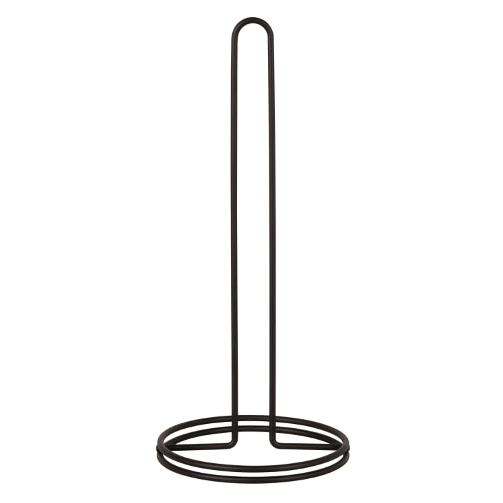 Porte-Essuie-Tout Zeller 27217 - Métal Noir - 15x15x30.5cm - Posable Ou Murale