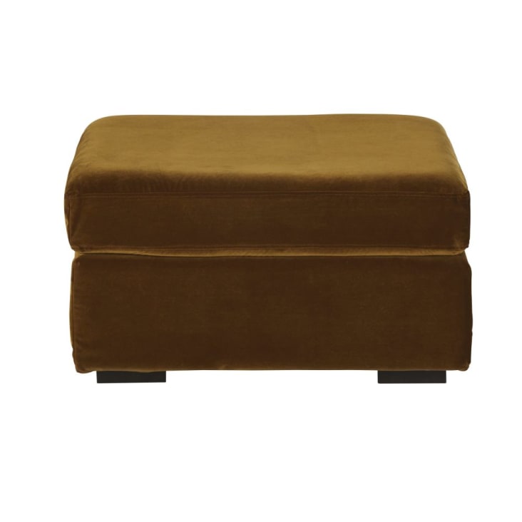Pouf pour canapé modulable en velours coloris bronze-Jekill