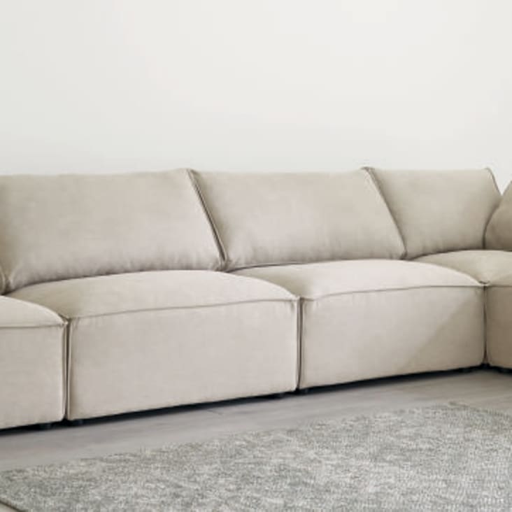 Estricto Aplicar Nadie Puf para sofá modular de lino tela beige Malo | Maisons du Monde
