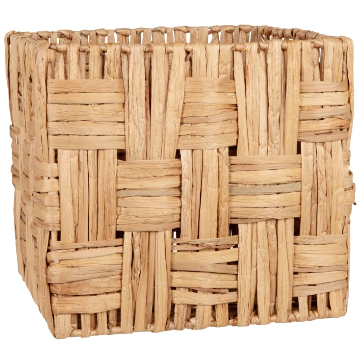 Corbeille à Documents En Jacinthe D'eau Naturelle - Tressée, étanche Et Pratique - 33x27x7 Cm - 8