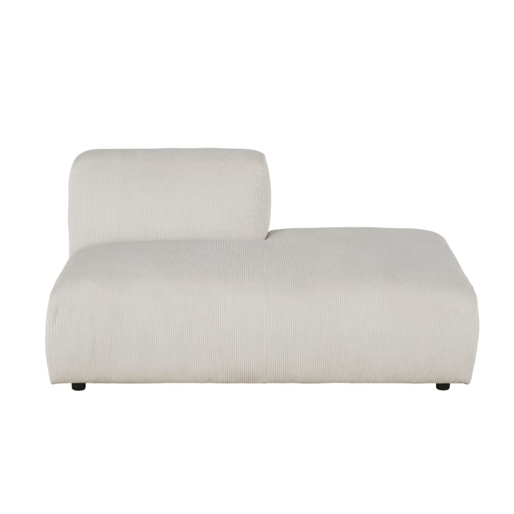 Rechtse ribfluwelen chaise longue voor modulaire zetel, beige Maisons