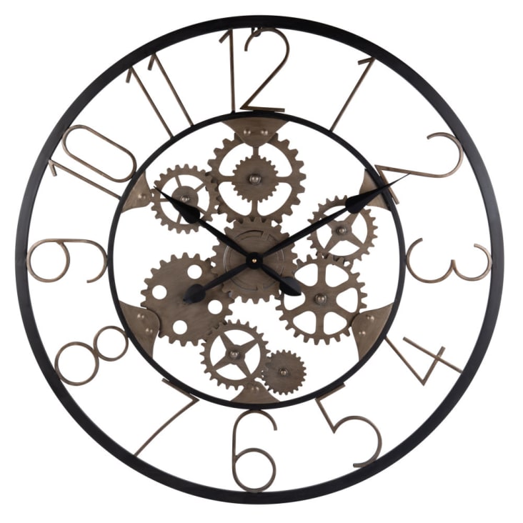 Reloj con engranajes de metal negro y efecto oxidado D.80-YONKERS