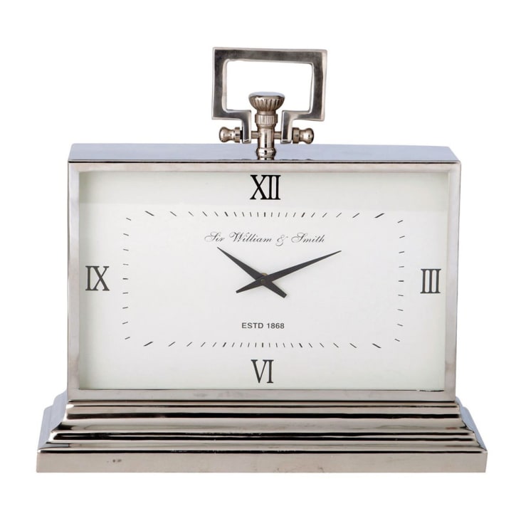 Reloj de mesa de metal con efecto cromado L.47-Kingston
