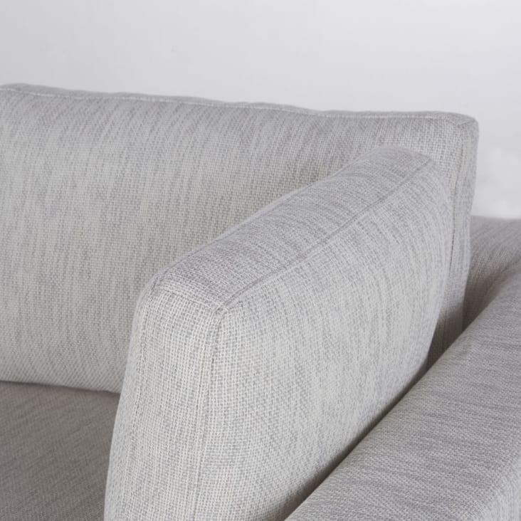 Reposabrazos derecho para sofá modulable de 2 plazas de tela reciclada gris  claro moteado Terence