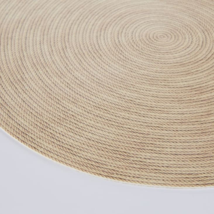 Ronde beige placemat uit vinyl D38 JUTANI Maisons du Monde