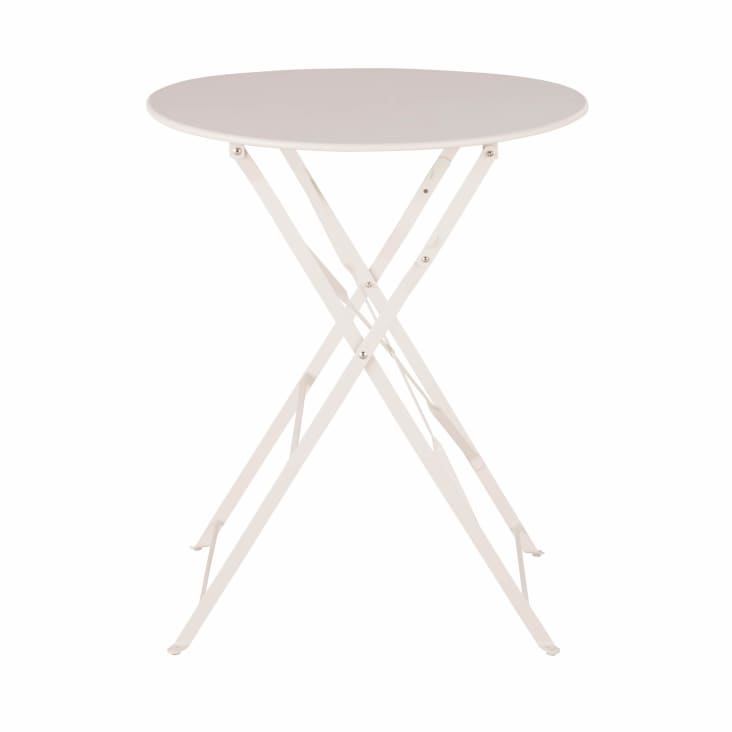 Runder Klapptisch aus Metall, grau Guinguette Maisons du Monde