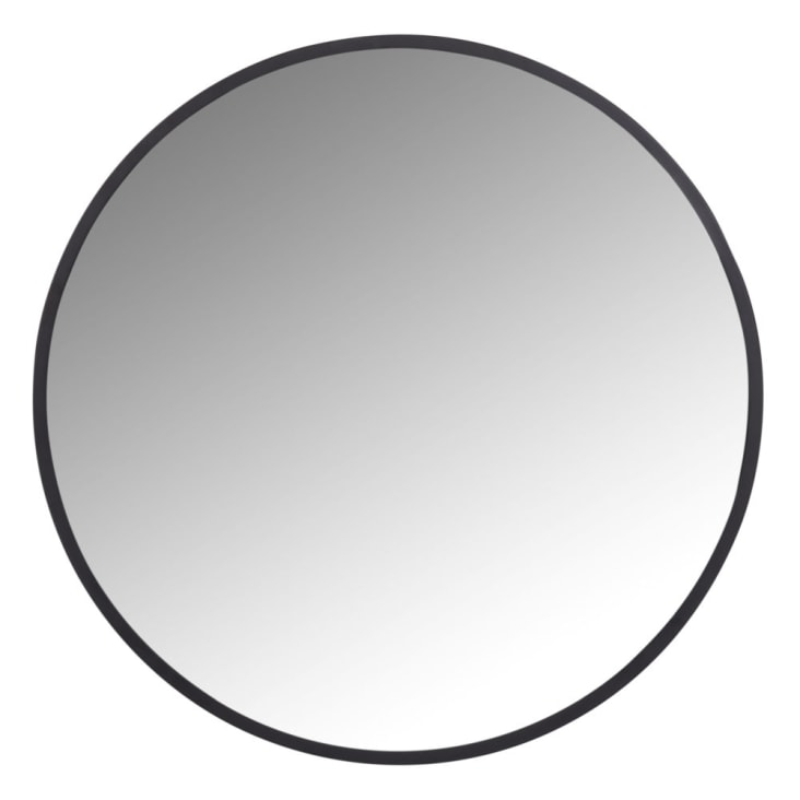 Runder Spiegel aus schwarzem Metall D.60-FLICK