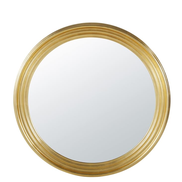 Runder Spiegel mit goldenem Zierrahmen, D120cm GABIN