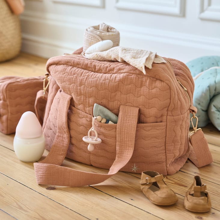 Sac a langer terracotta matelasse Oia Maisons du Monde