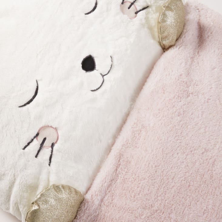 Sac de couchage enfant chat blanc, rose et doré cropped-5