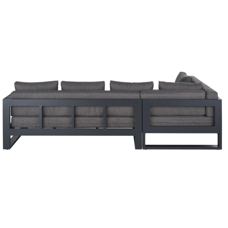 Salon bas de jardin 4 personnes Lisbonne aluminium gris anthracite DCB