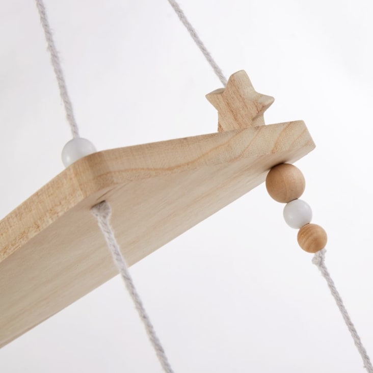 Scaffale da parete in legno di paulonia e corda con perle-CELESTE cropped-4
