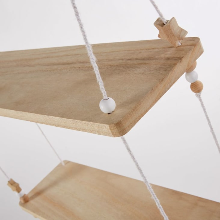 Scaffale da parete in legno di paulonia e corda con perle-CELESTE cropped-5