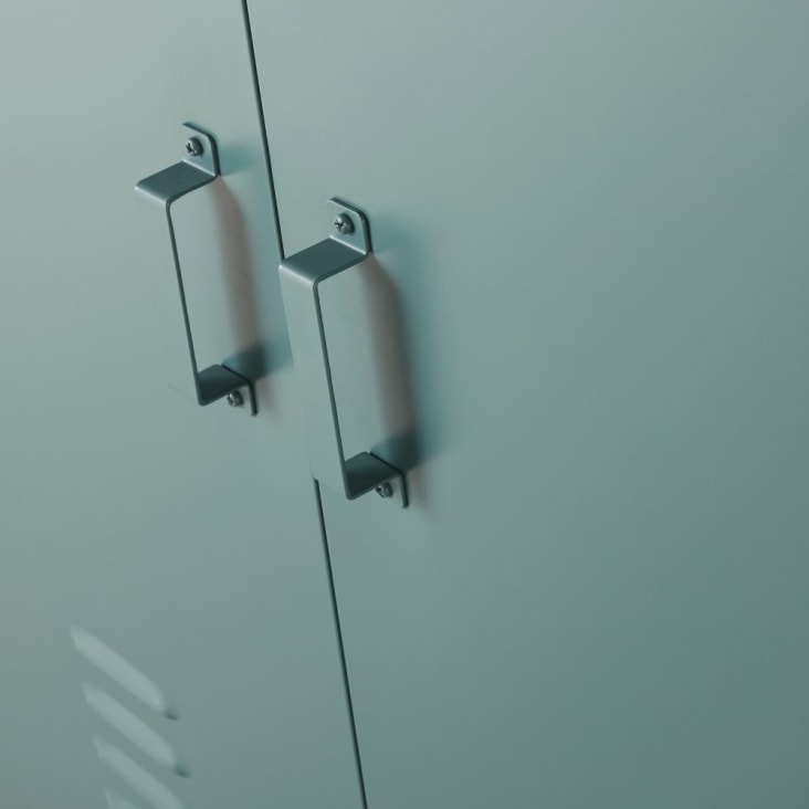 Schränkchen mit 2 Türen aus grünem Metall-Safari cropped-3