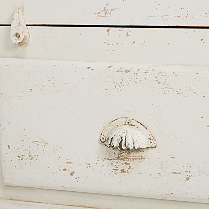 Schrank aus patiniertem weißem Mangoholz, mit 2 Türen und 2 Schubladen-Avignon cropped-4