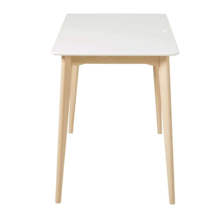 Schreibtisch für gewerbliche Nutzung aus massivem Buchenholz, weiß-Mimo Business cropped-5