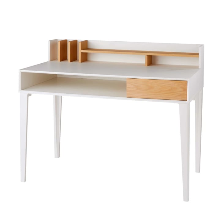 Schreibtisch mit 1 Schublade, weiß-Kara cropped-3
