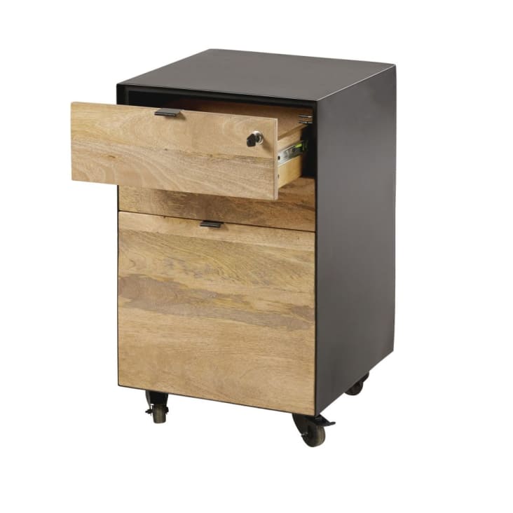 Schreibtischcontainer für die gewerbliche Nutzung, Mangoholz und Metall-Hoxton Business cropped-3