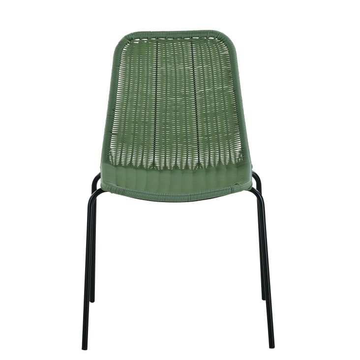 Sedia da giardino in resina verde kaki e metallo nero