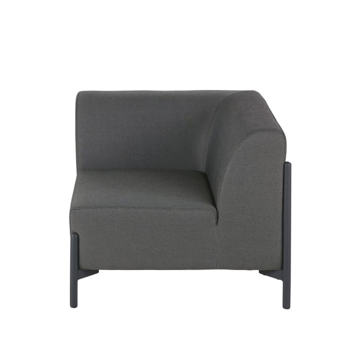Sedia professionale per divano da giardino modulare in alluminio e rivestimento grigio antracite -Raso Business cropped-3