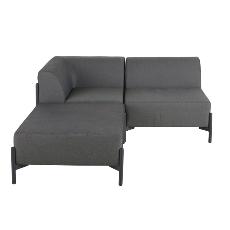 Sedia professionale per divano da giardino modulare in alluminio e rivestimento grigio antracite -Raso Business cropped-7
