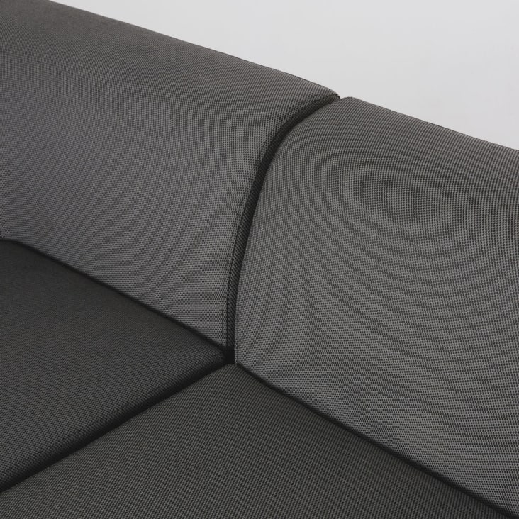 Sedia professionale per divano da giardino modulare in alluminio e rivestimento grigio antracite -Raso Business cropped-8