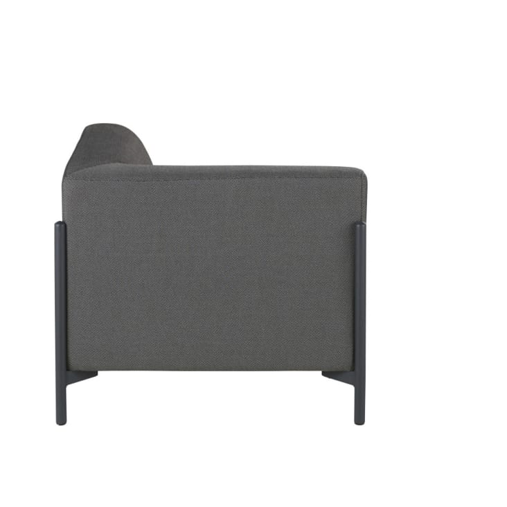 Sedia professionale per divano da giardino modulare in alluminio e rivestimento grigio antracite -Raso Business cropped-2