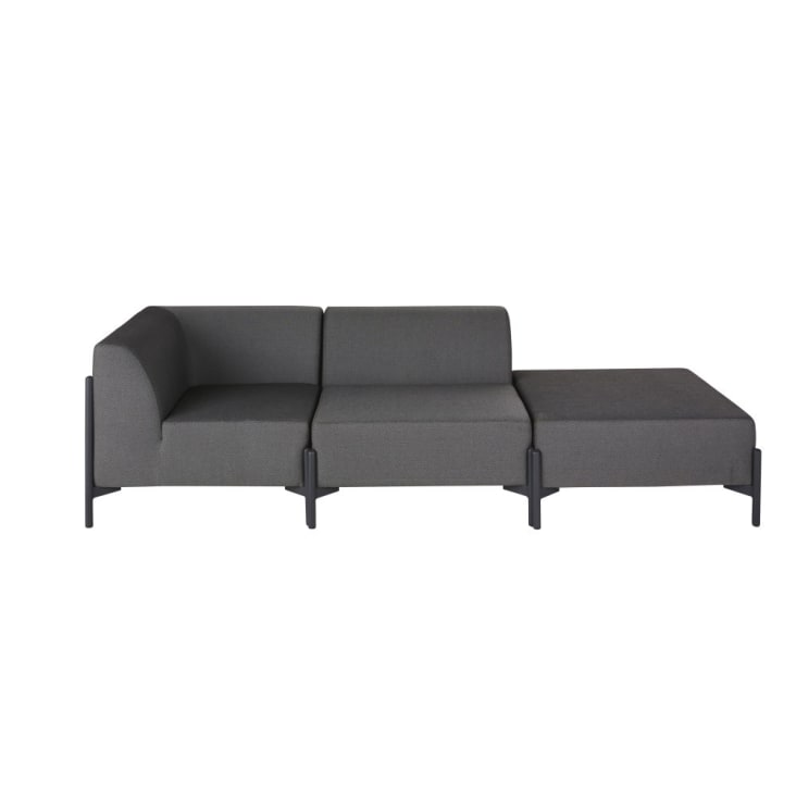 Sedia professionale per divano da giardino modulare in alluminio e rivestimento grigio antracite -Raso Business cropped-4