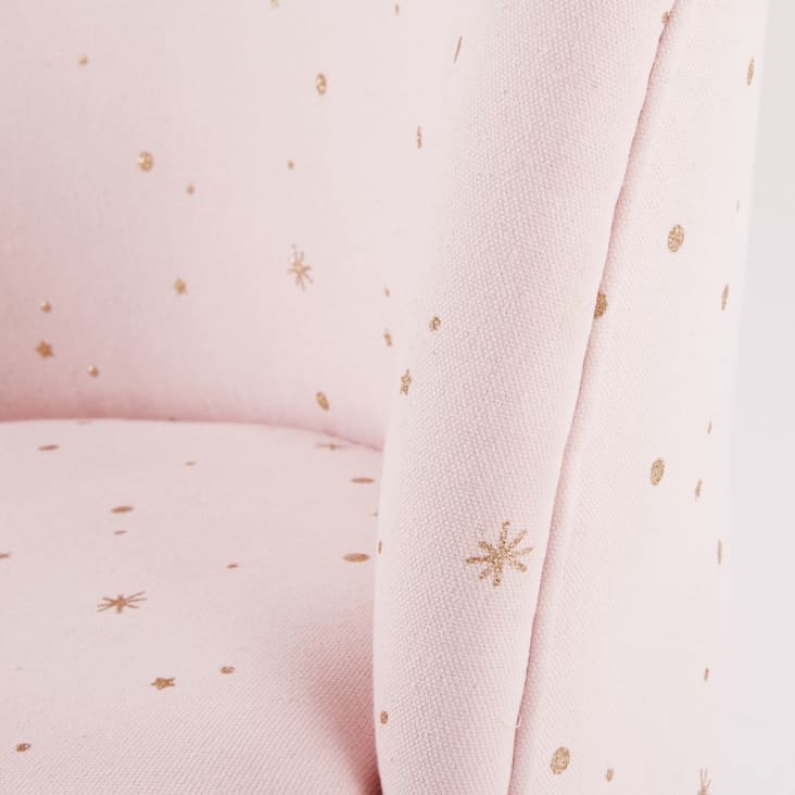 Sedia vintage rosa con motivi a stelle dorate-Mauricette detail-3