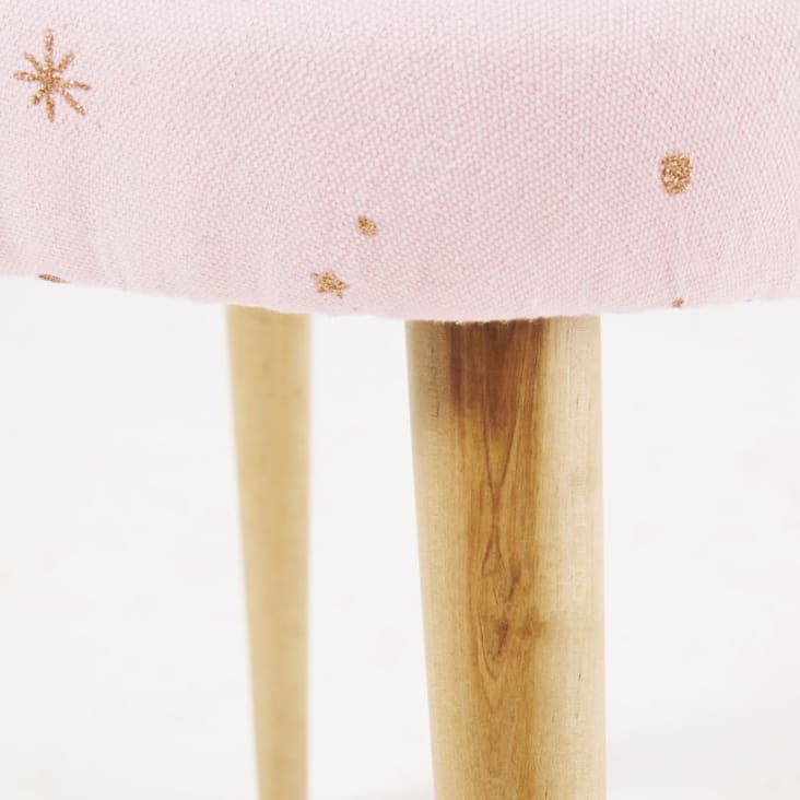 Sedia vintage rosa con motivi a stelle dorate-Mauricette detail-4