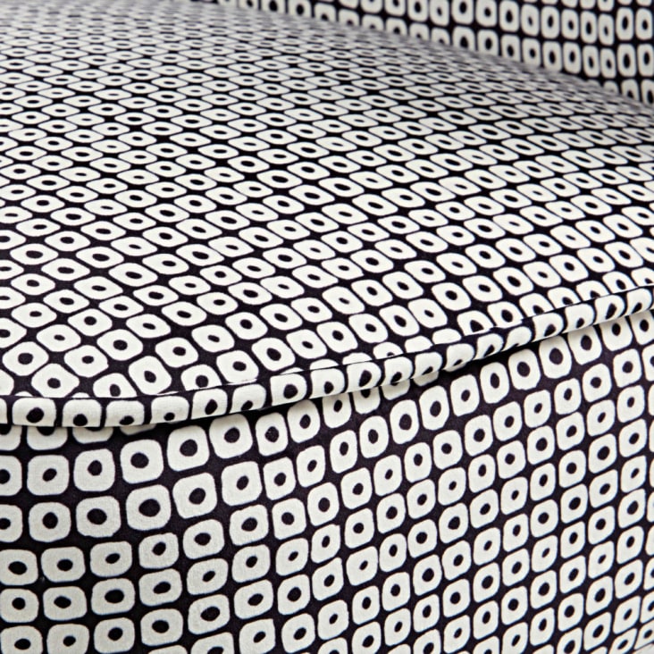 Sessel aus Samt mit schwarzen und weißen Motiven-Palm detail-3