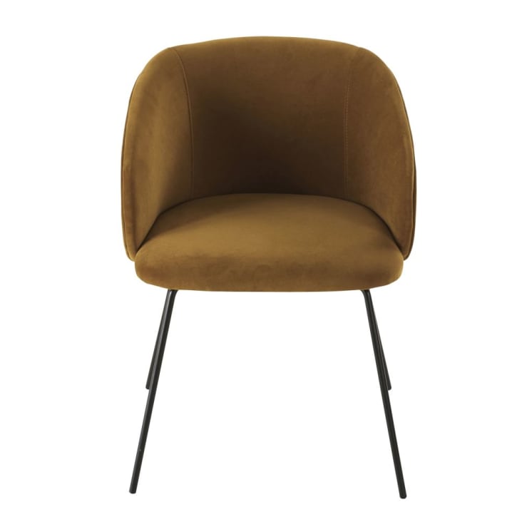 Sessel für die gewerbliche Nutzung mit senfgelbem Samtbezug Wanda Business  | Maisons du Monde