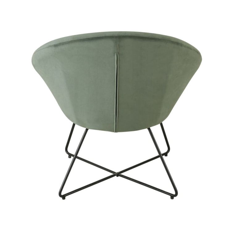 Sessel mit grünem Samtbezug und schwarzen Metallfüßen-Hipop cropped-3
