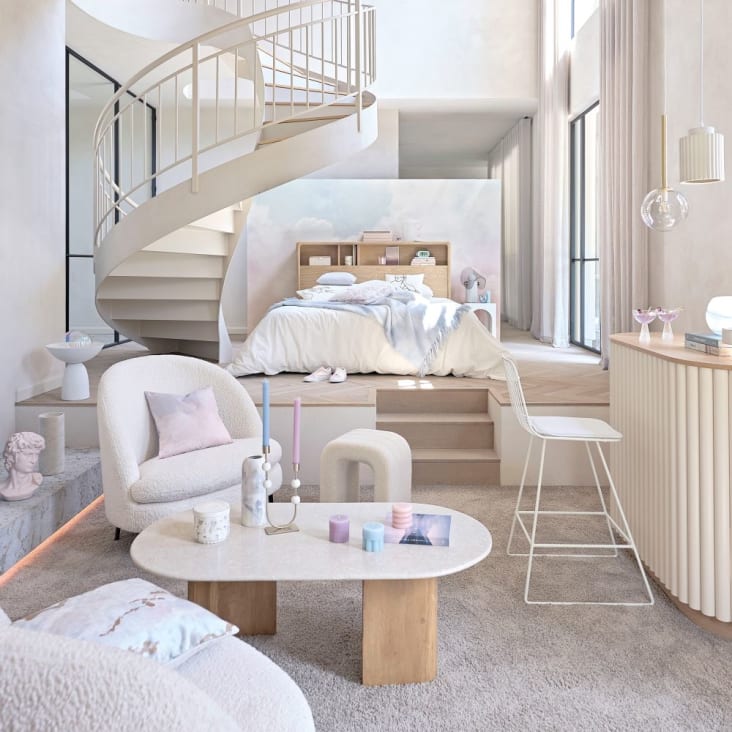 | Maisons du Prana Sessel Monde mit Schlaufenstoff weißem