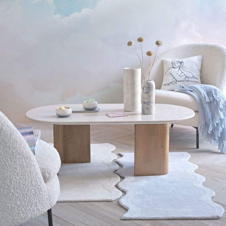 Sessel mit weißem Schlaufenstoff Prana | Maisons du Monde