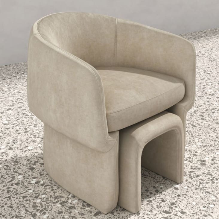 Sessel und Fußablage zur gewerblichen Nutzung, mit weißen Schlingen Dorset  Business