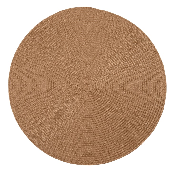 Spldsun 4 Pièces Doré Napperons Rond, Round napperon Creux, Sets de Table en PVC lavables, pour Manique, Décoration de Table (Or
