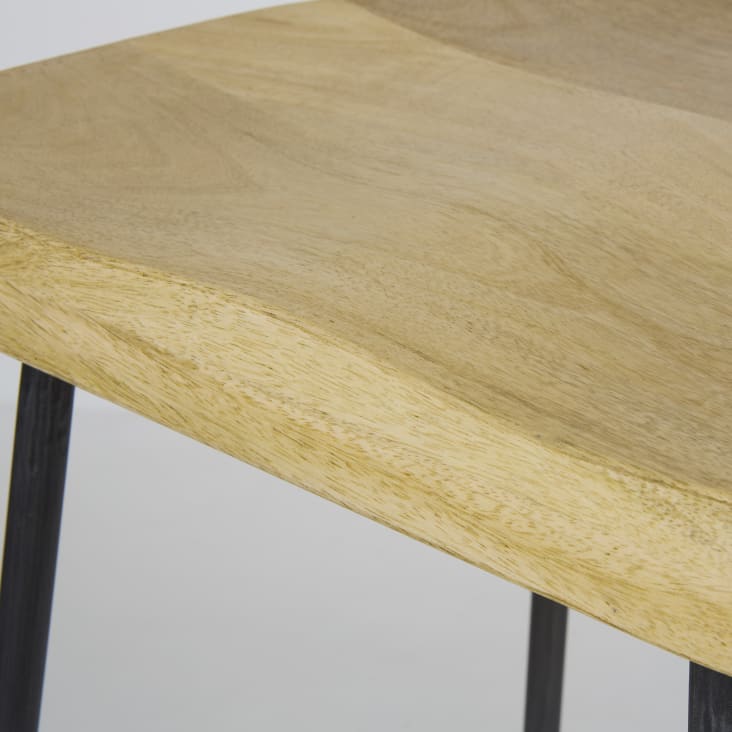 Sgabello In Legno Di Mango - Portatile, Resistente Fino A 136kg - Foto 7