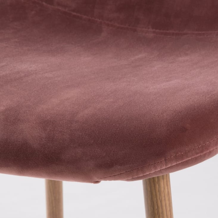 Silla escandinava de terciopelo envejecido rosa-Clyde detail-3