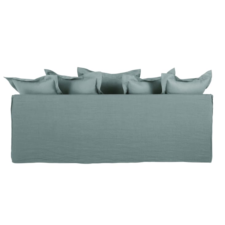 Sofá cama de 3/4 plazas de lino superior beige, colchón de 10 cm Louvain