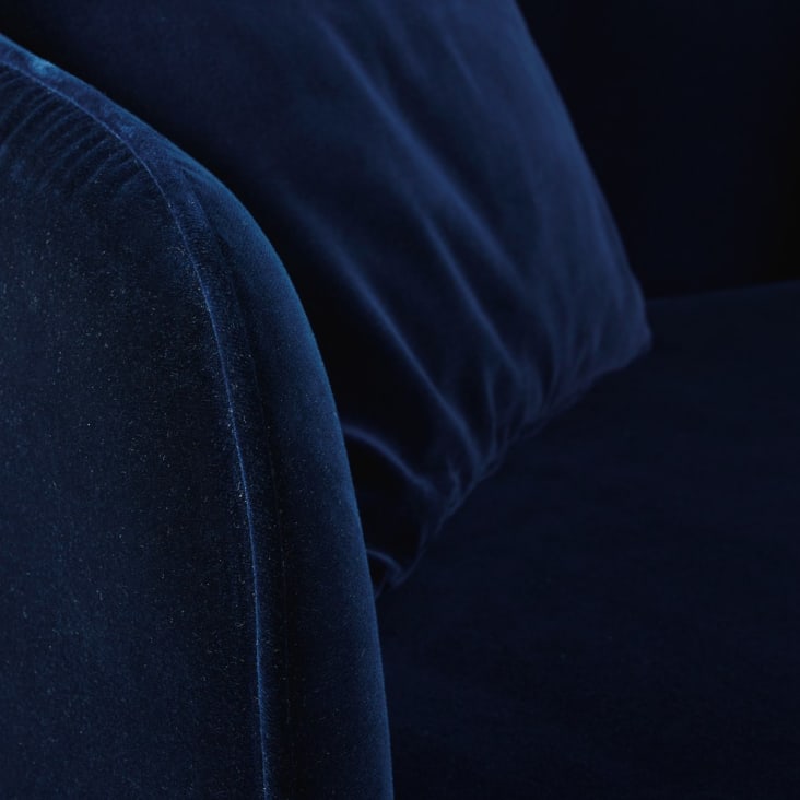 Sofá de 2 plazas de terciopelo azul noche-Sacha detail-4