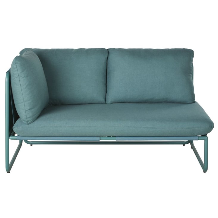 Sofá de jardim de 2 lugares em azulesverdeado CARILO Maisons du Monde