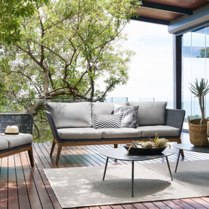 Conjunto para terraza de aluminio mesa redonda y 4 sillones Malmo